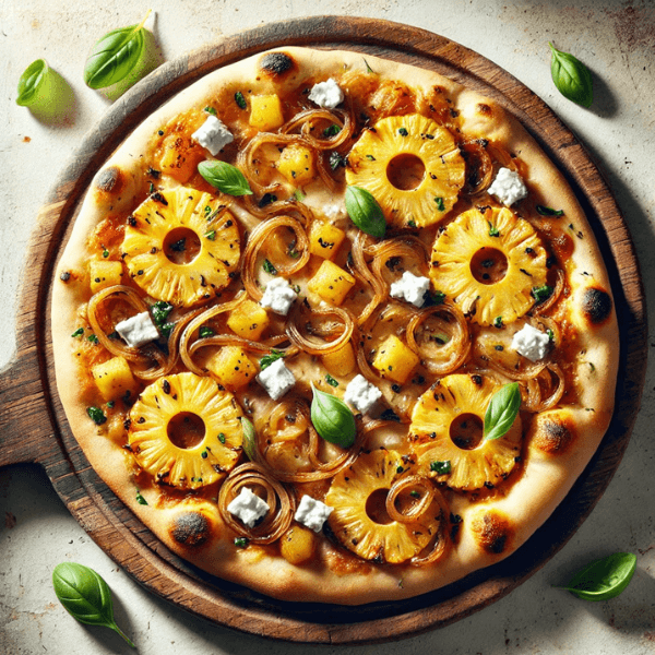 Greek Leek Olive Oil and Pineapple Flatbread