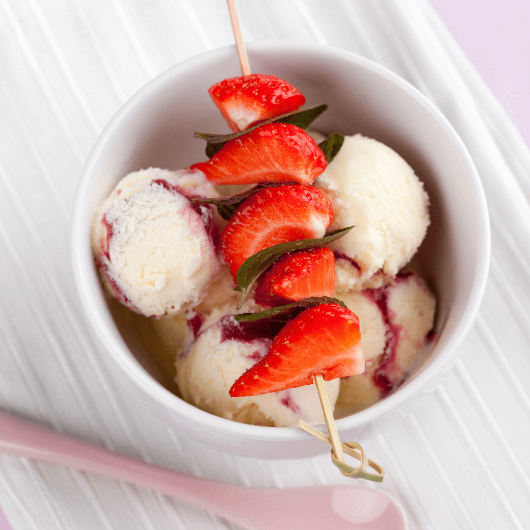 Strawberries with Basil and Vanilla Balsamic