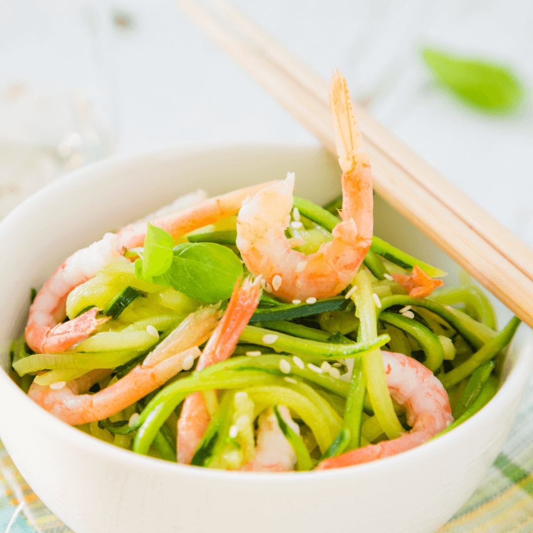 Sautéed Zucchini Ribbons with Shrimp